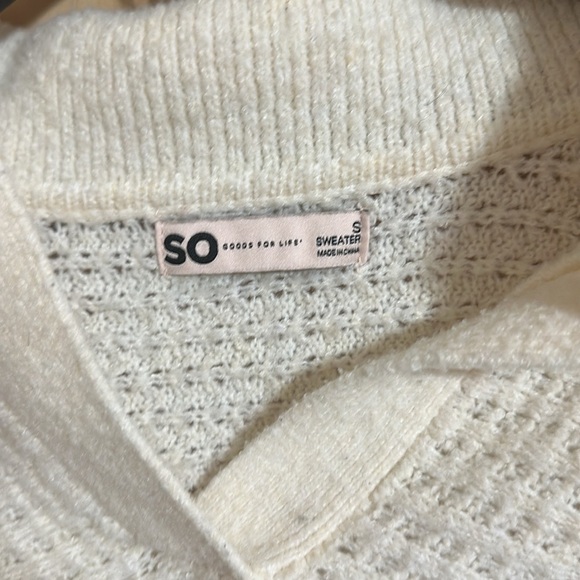 SO Women's White Cropped Sweater - Picture 3 of 5